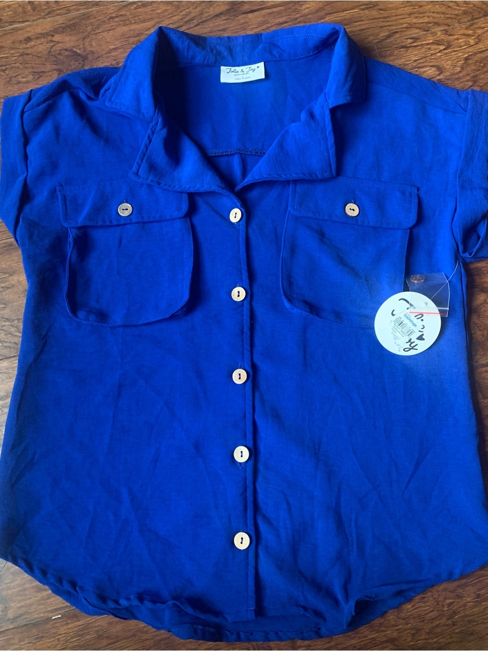 Macy's Royal Blue Short-Sleeve Button-Down Shirt